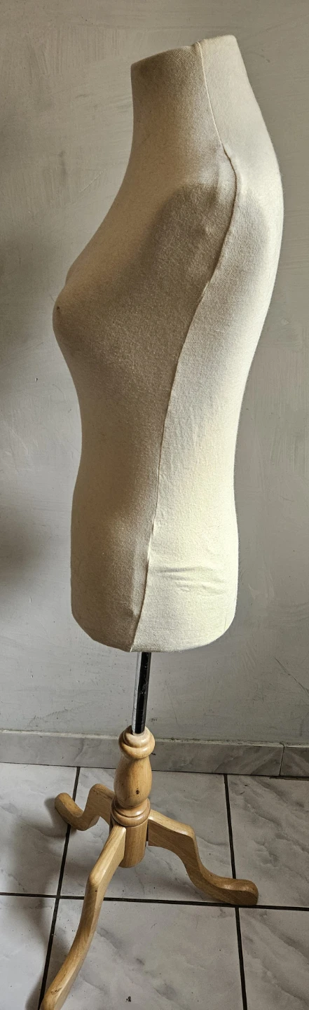 Fabric Dress Form / Display Mannequin on Wooden Stand - photo 3