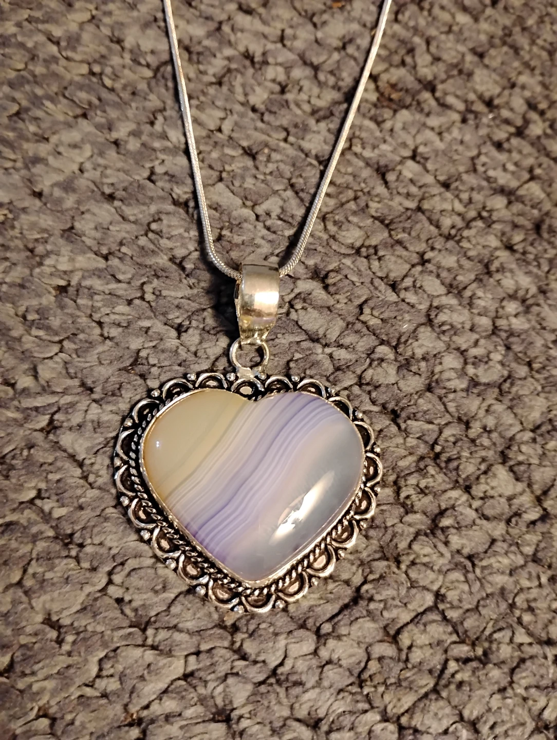 Purple Banded Agate Necklace - photo 3