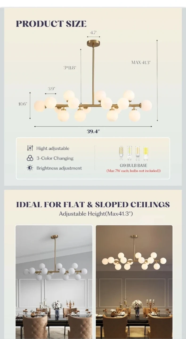 Modern Globe Chandelier Light Fixture 16-Light - photo 3