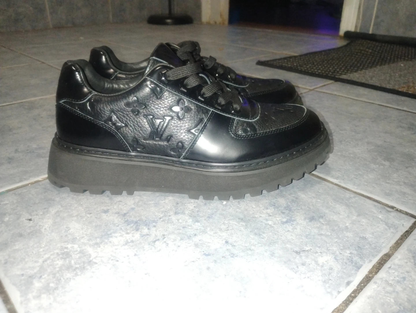 Louis Vuitton Black Leather Sneakers