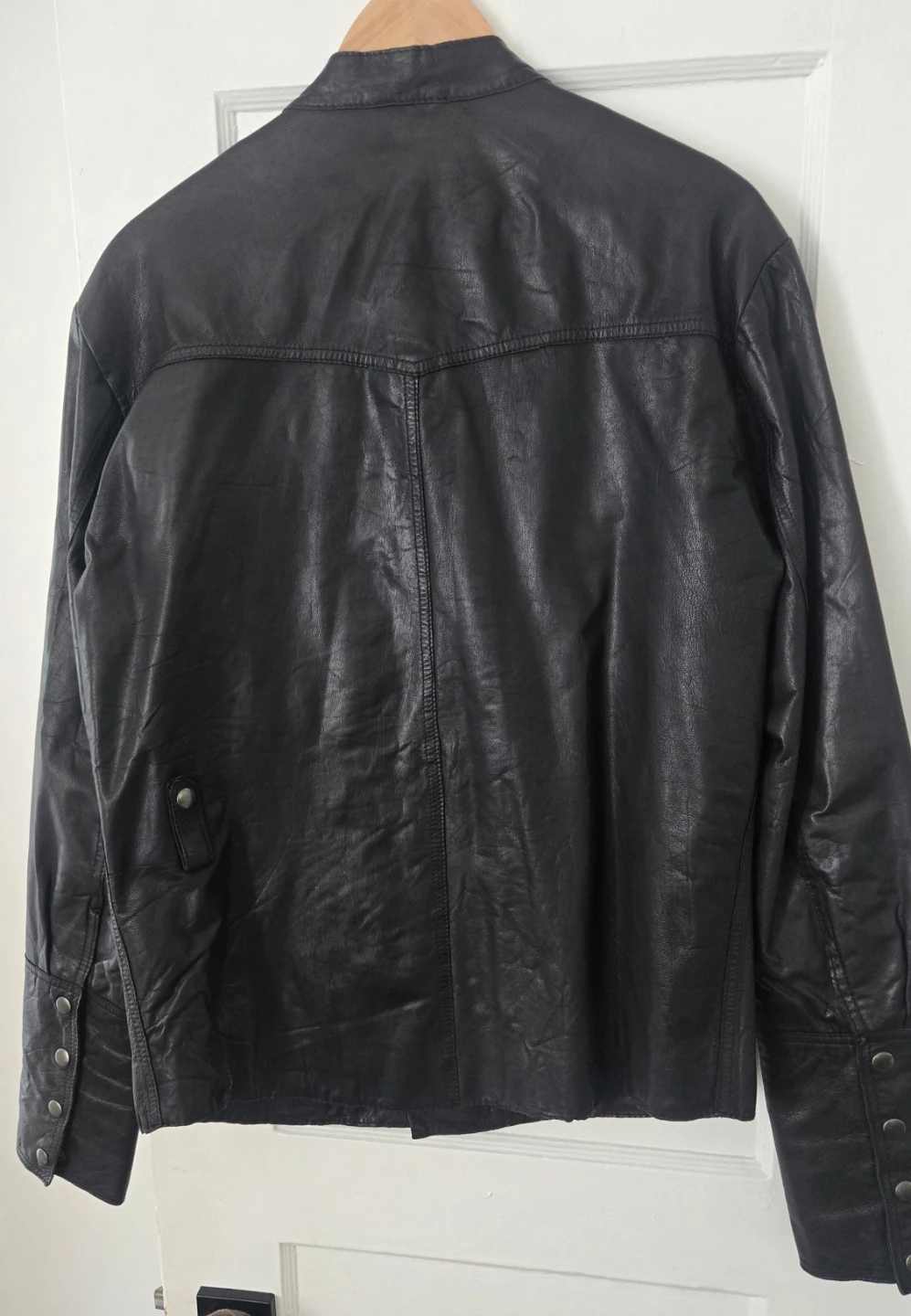 ALL SAINTS Black Leather Jacket Mens Large - photo 4