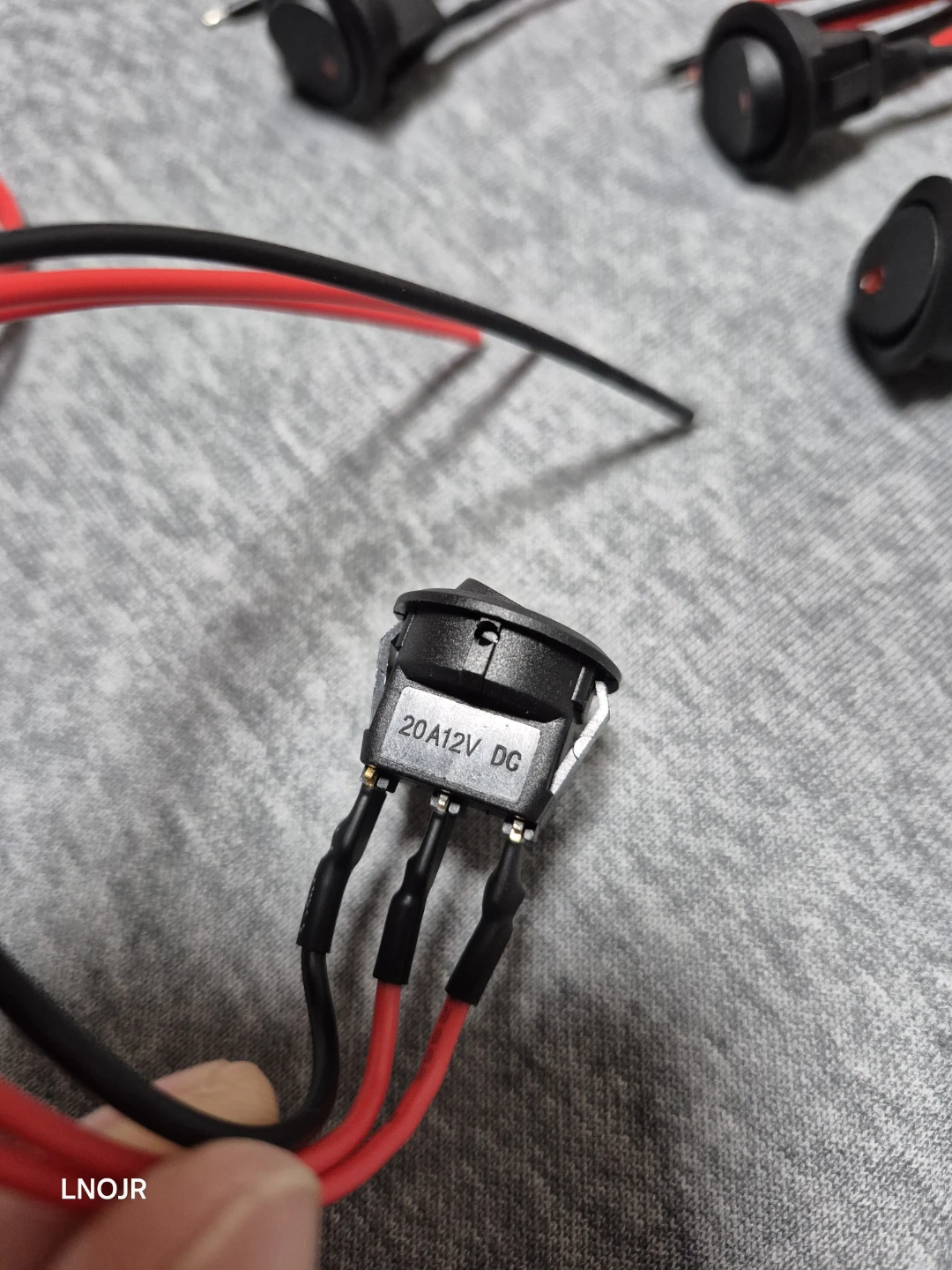 20A 12V DC Rocker Switch with Wires