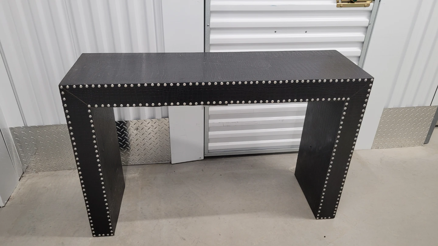 Black Faux Crocodile Console Table