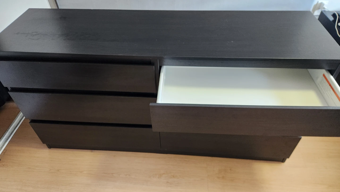 IKEA MALM / STORKLINTA 6-Drawer Dresser - Black-Brown - photo 2