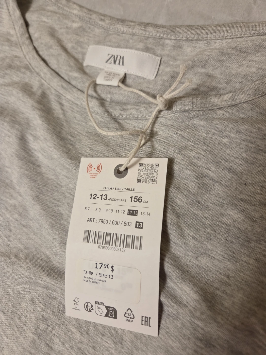 Zara Grey T-Shirt - Size 13 Years - photo 2