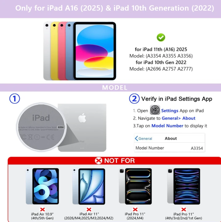 iPad Keyboard Case for iPad 11th Gen & 10th Gen, Purple - photo 5