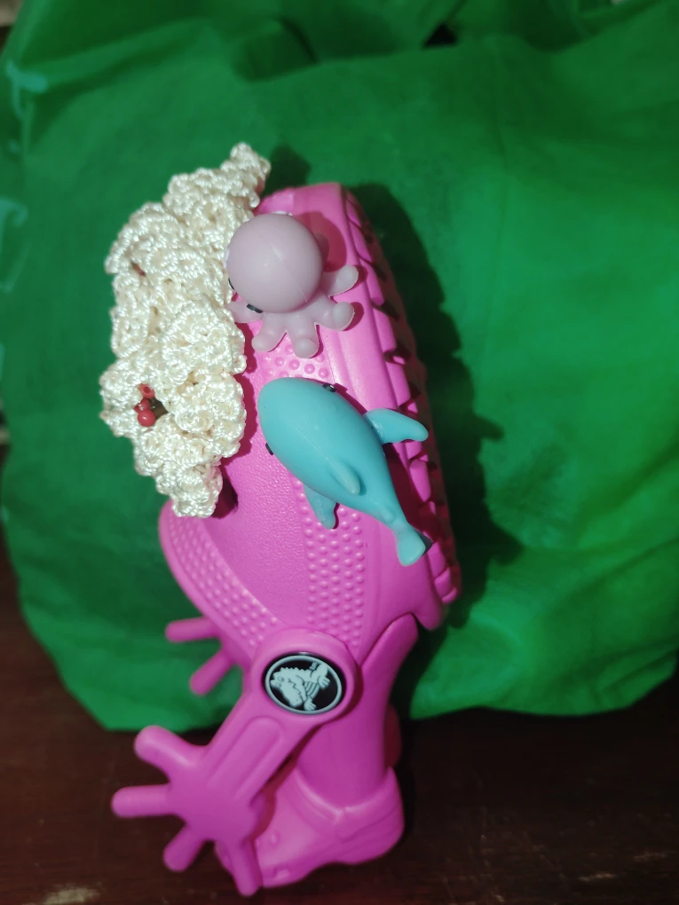 Pink Crocs Doll  with Jibbitz and Crochet Detail - photo 4