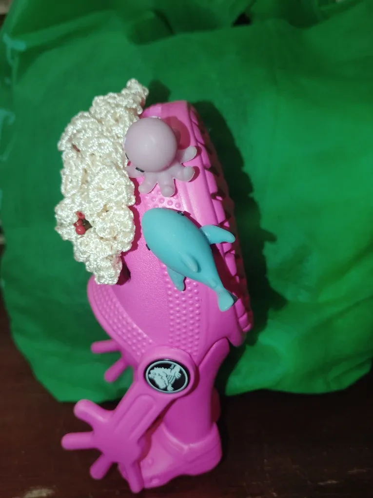 Pink Crocs Doll  with Jibbitz and Crochet Detail - photo 4