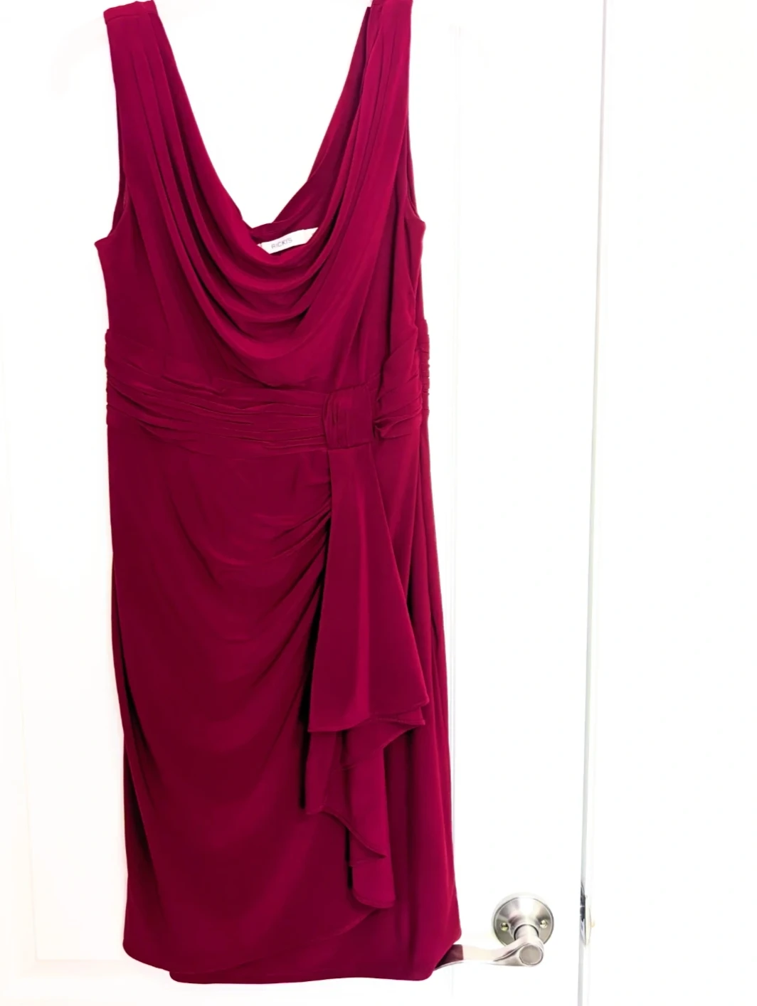 Ricky's Evenings Sleeveless Ruched Dress - Burgundy - photo 3