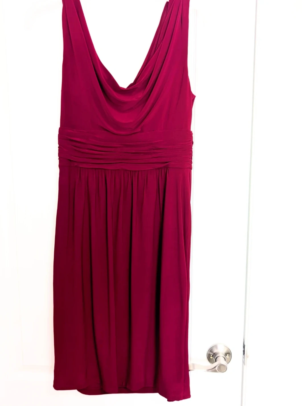Ricky's Evenings Sleeveless Ruched Dress - Burgundy - photo 4