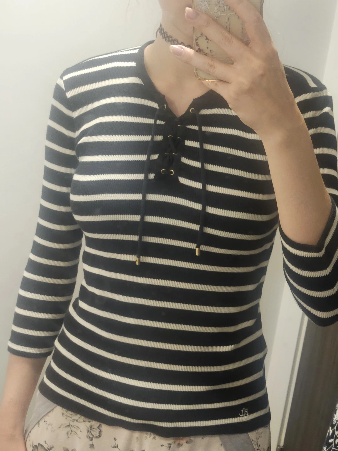 Ralph Lauren Striped Lace-Up Knit Top - photo 2