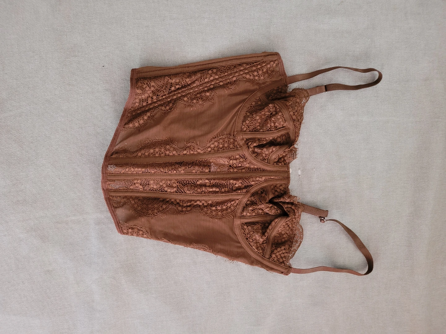 Brown Lace Corset Top