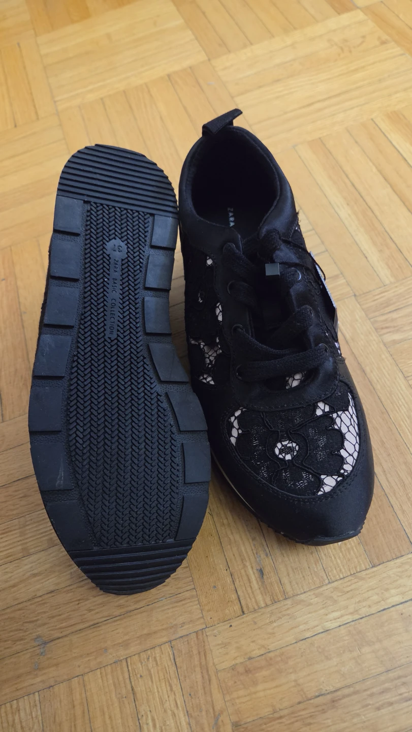 Zara Black Lace Sneakers (Brand New) - photo 2