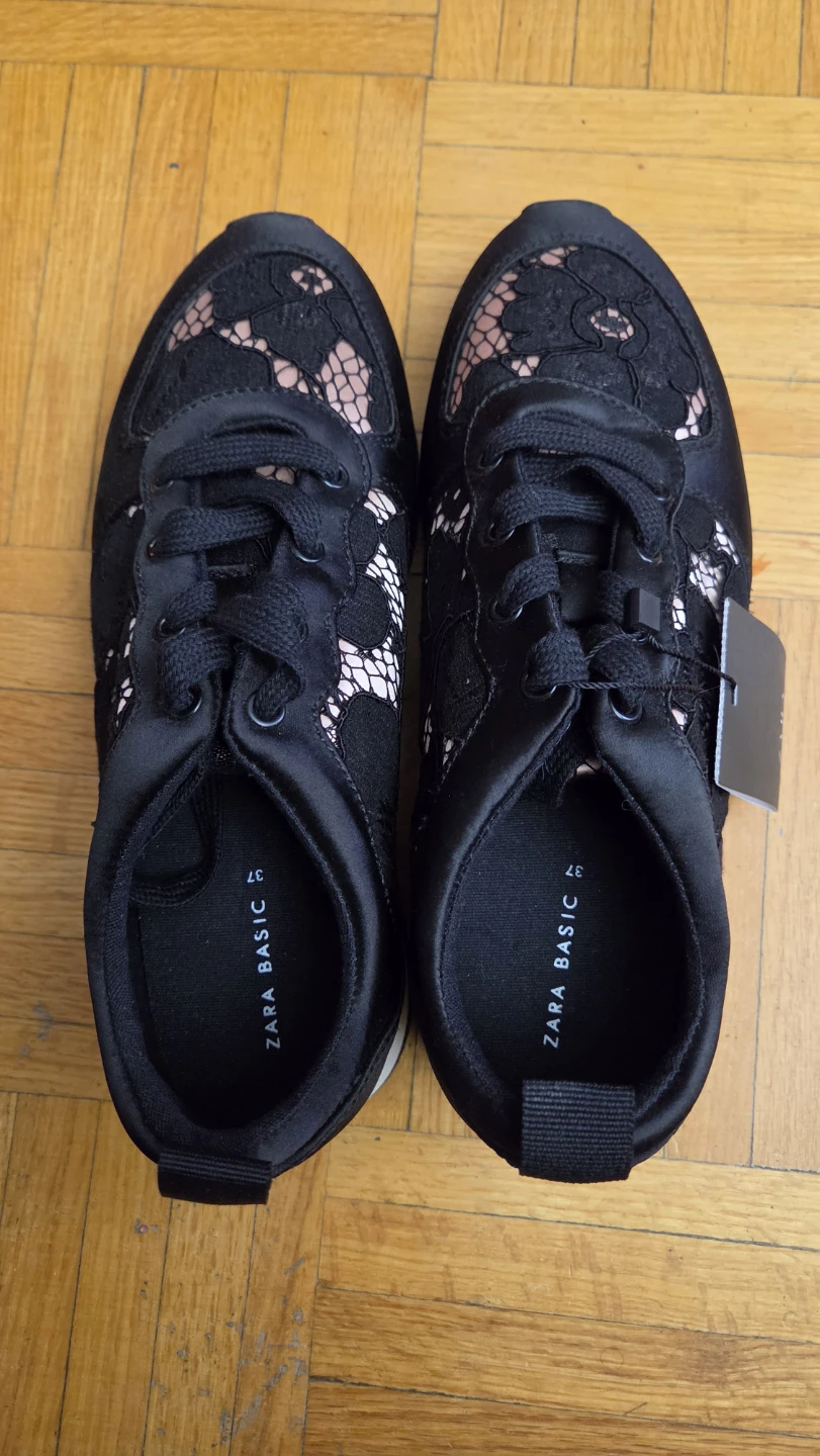 Zara Black Lace Sneakers (Brand New) - photo 5
