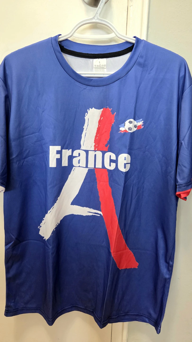 France Soccer Jersey – Blue Polyester Shirt – Size L *new