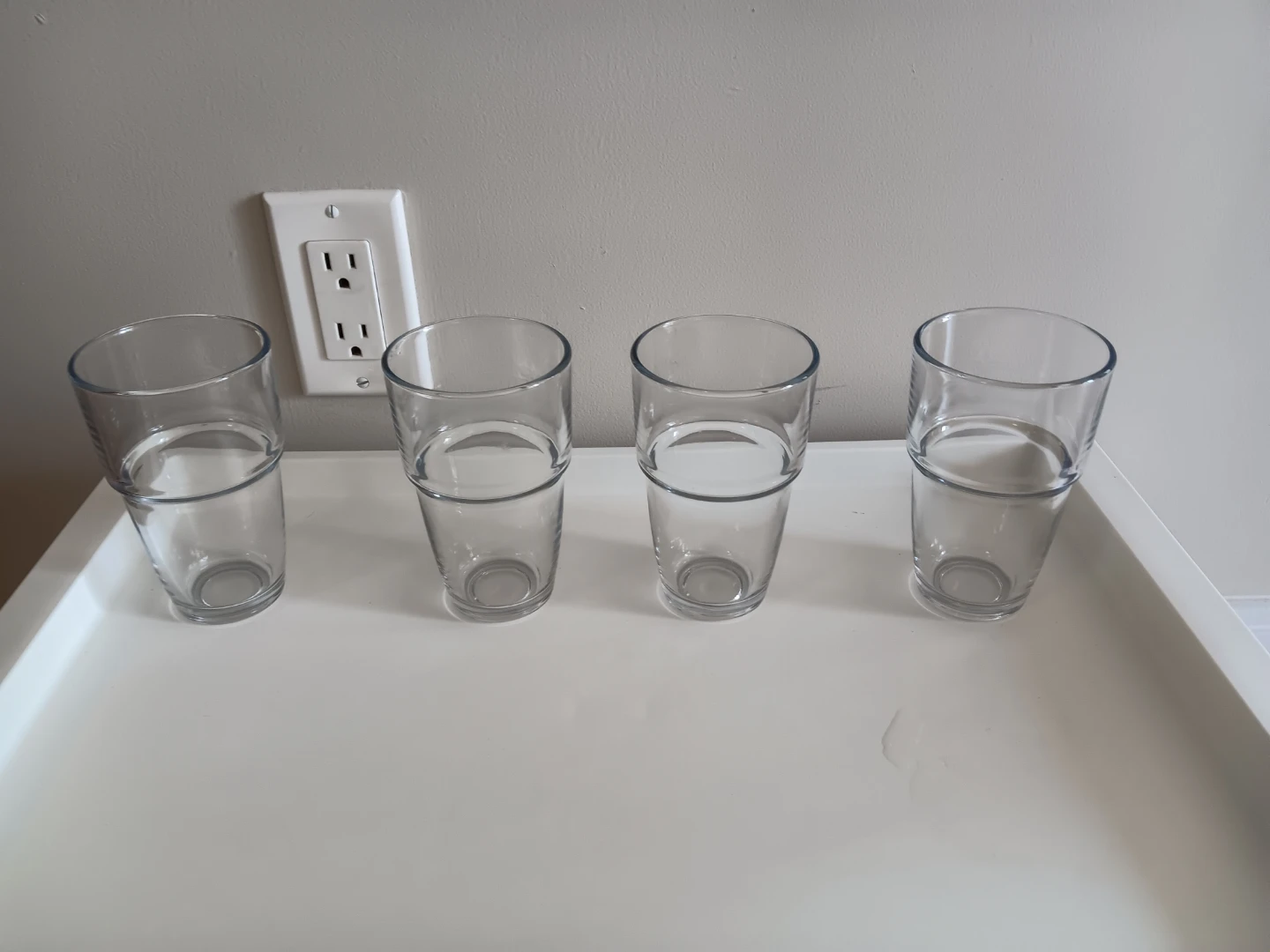Set of 4 Clear Drinking Glasses