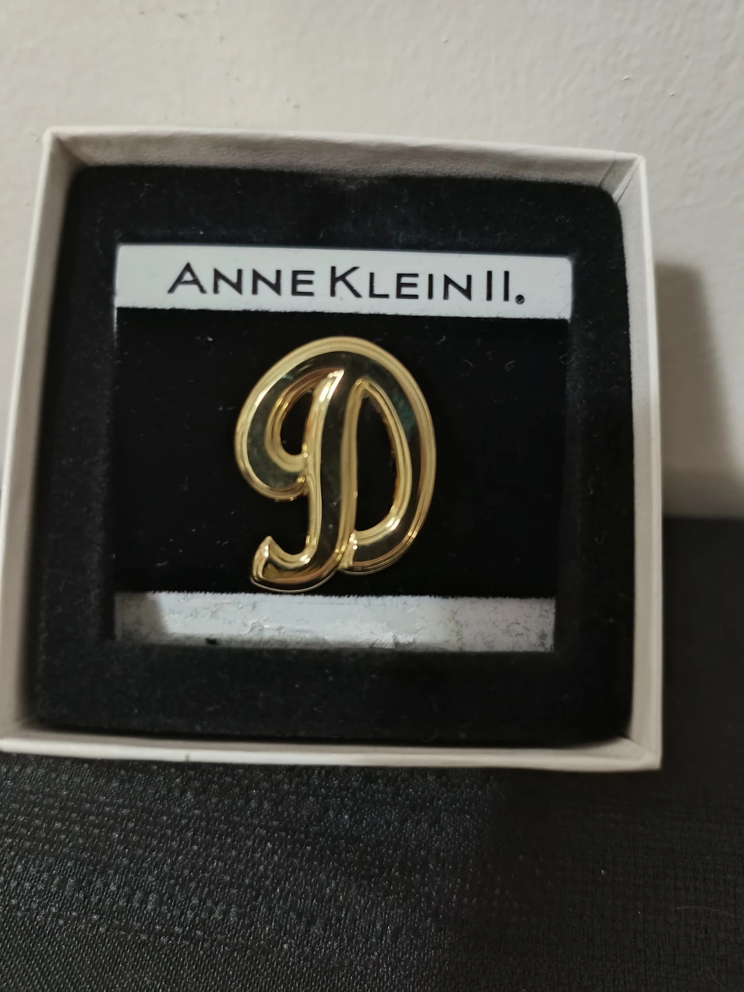 Anne Klein II Gold Tone Letter D Brooch Pin