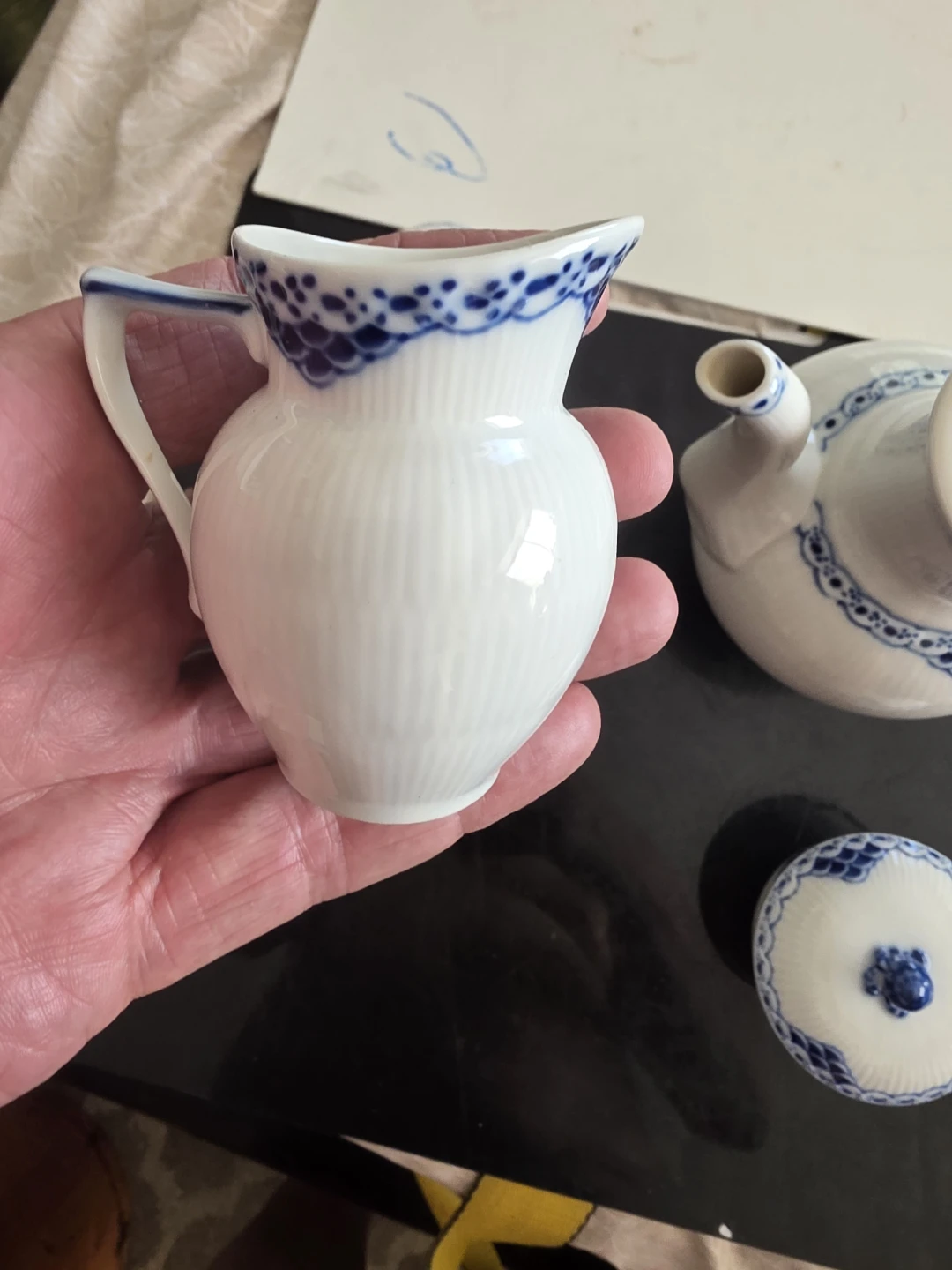 Royal Copenhagen Porcelain Coffee Pot Set Blue Fluted Rex - photo 4