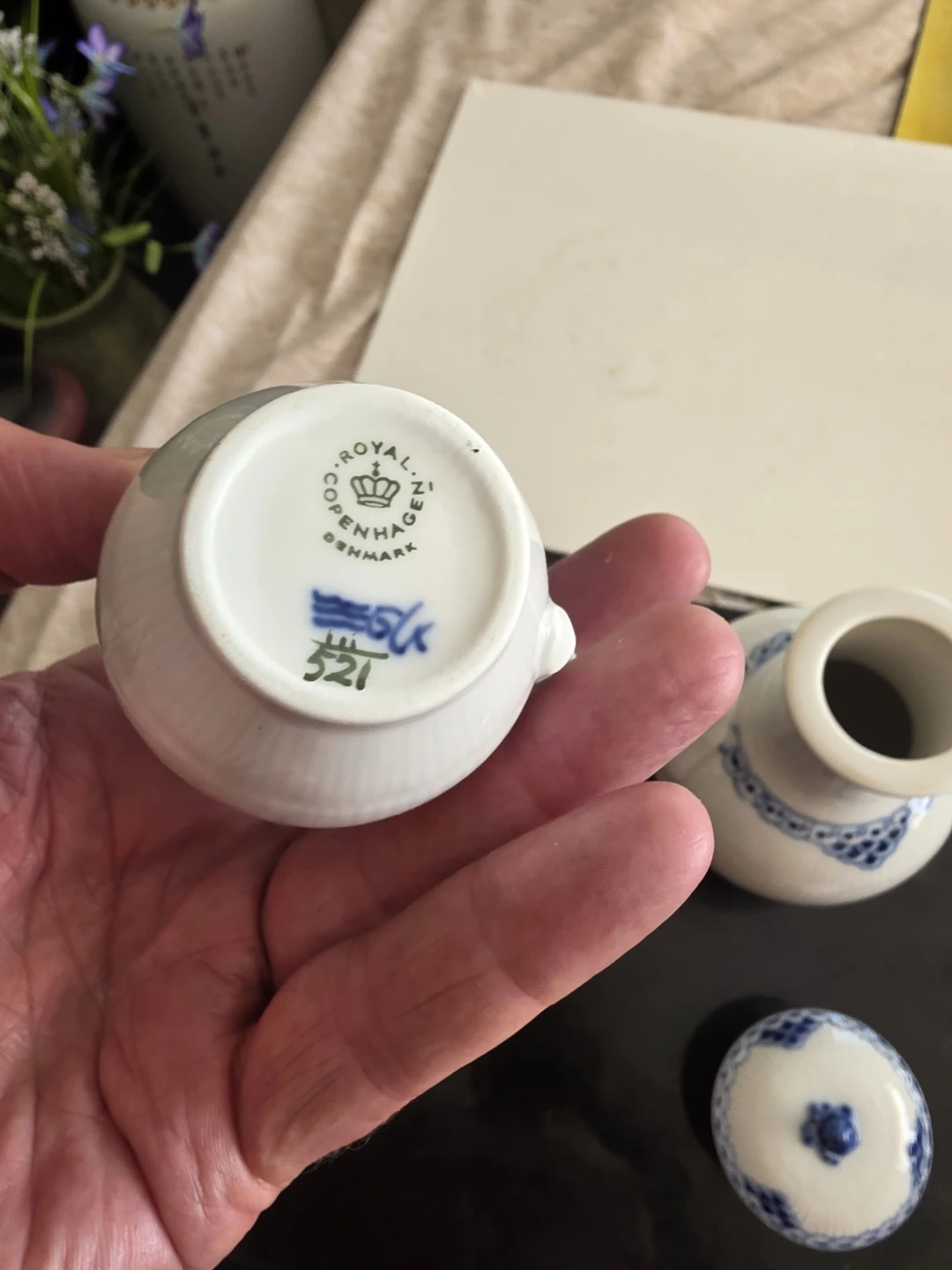 Royal Copenhagen Porcelain Coffee Pot Set Blue Fluted Rex - photo 5