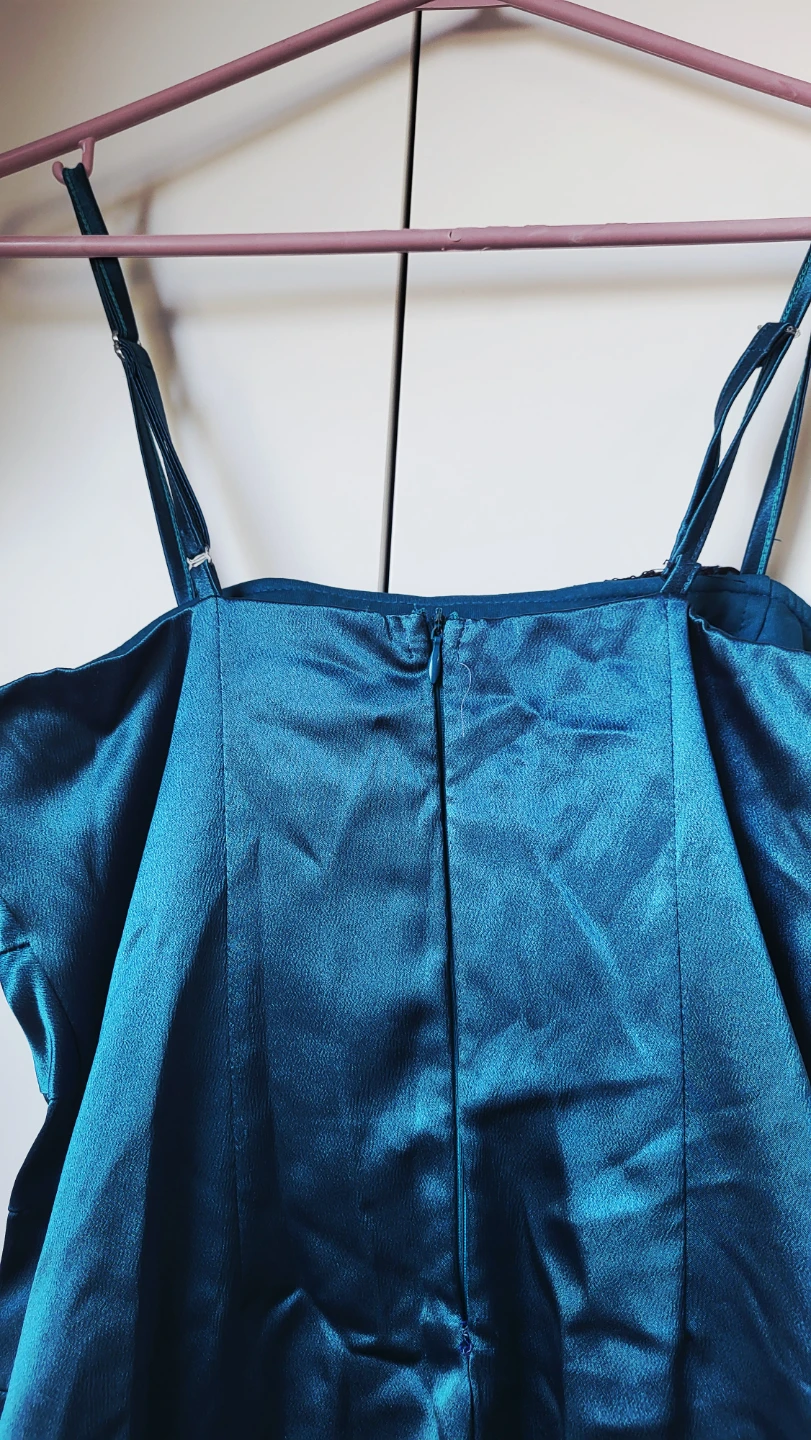 Teal Ruched Dress with Sequins - photo 3