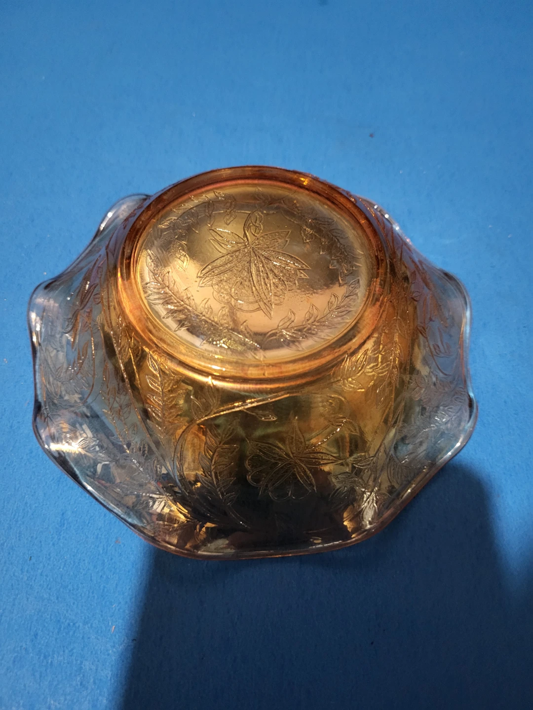 Amber Depression Glass Candy Dish - photo 2