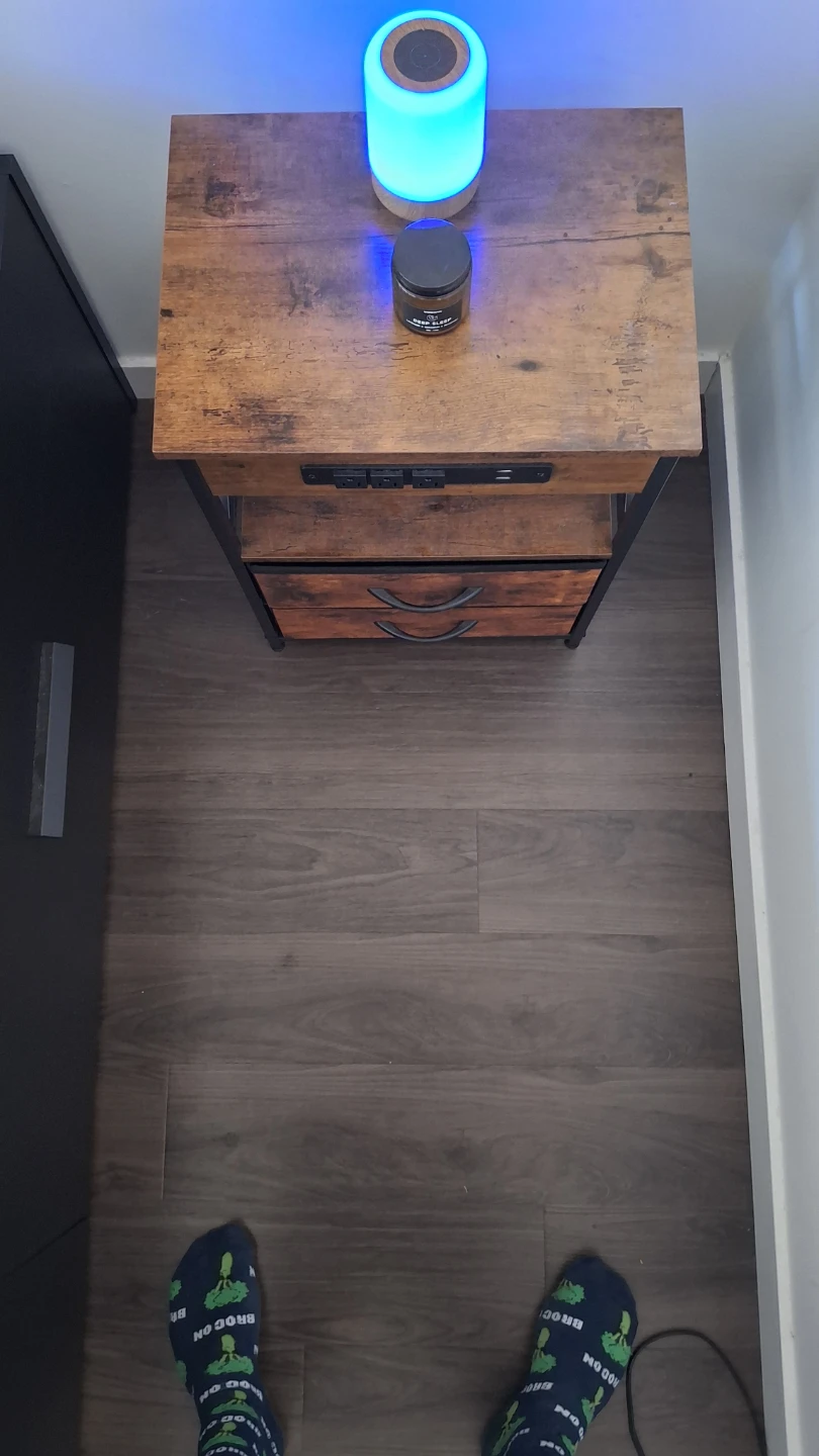 Industrial Style Bedside Table with Power Outlet and USB - photo 2