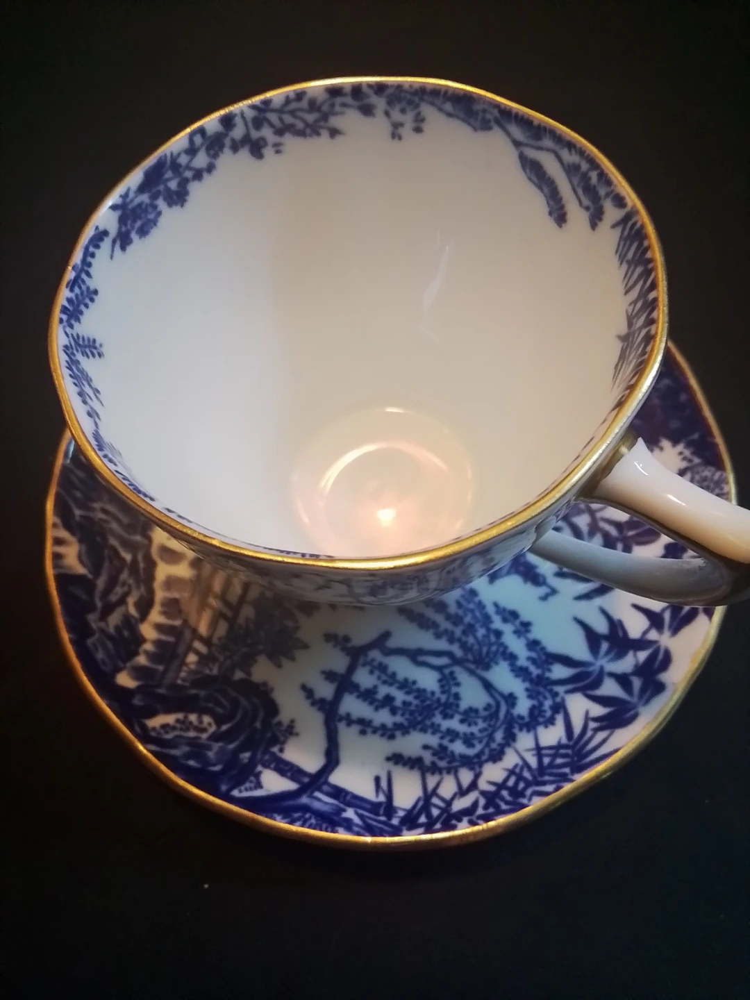 Vintage Royal Crown Derby Blue Mikado After-Dinner Demitasse Set - photo 2