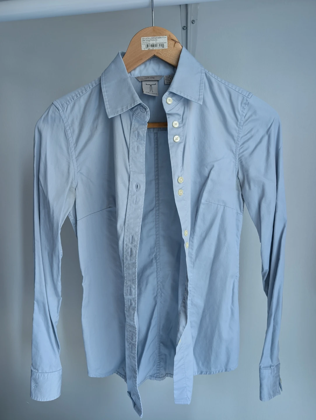 Tristan Light Blue Fitted Button-Up Shirt - photo 3