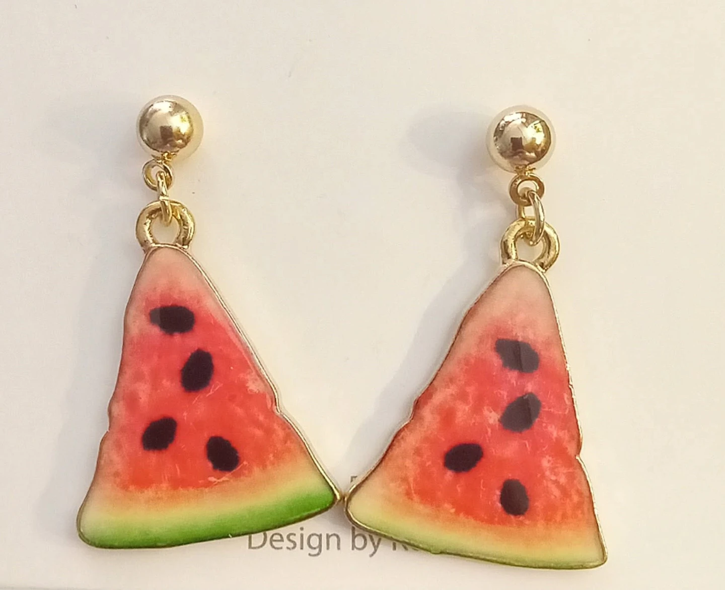 Watermelon Slice Dangle Earrings