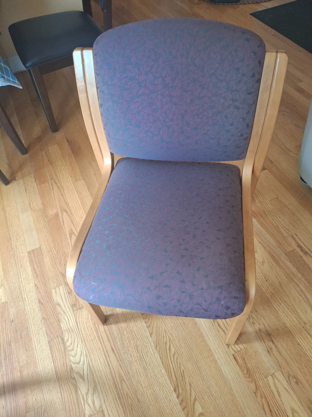 Purple Upholstered Dining Chair Wood Frame Accent