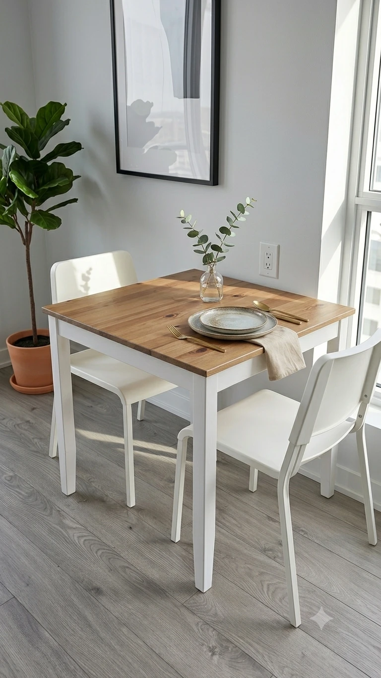 Minimalist IKEA Dining Set (Table & 2 Chairs)