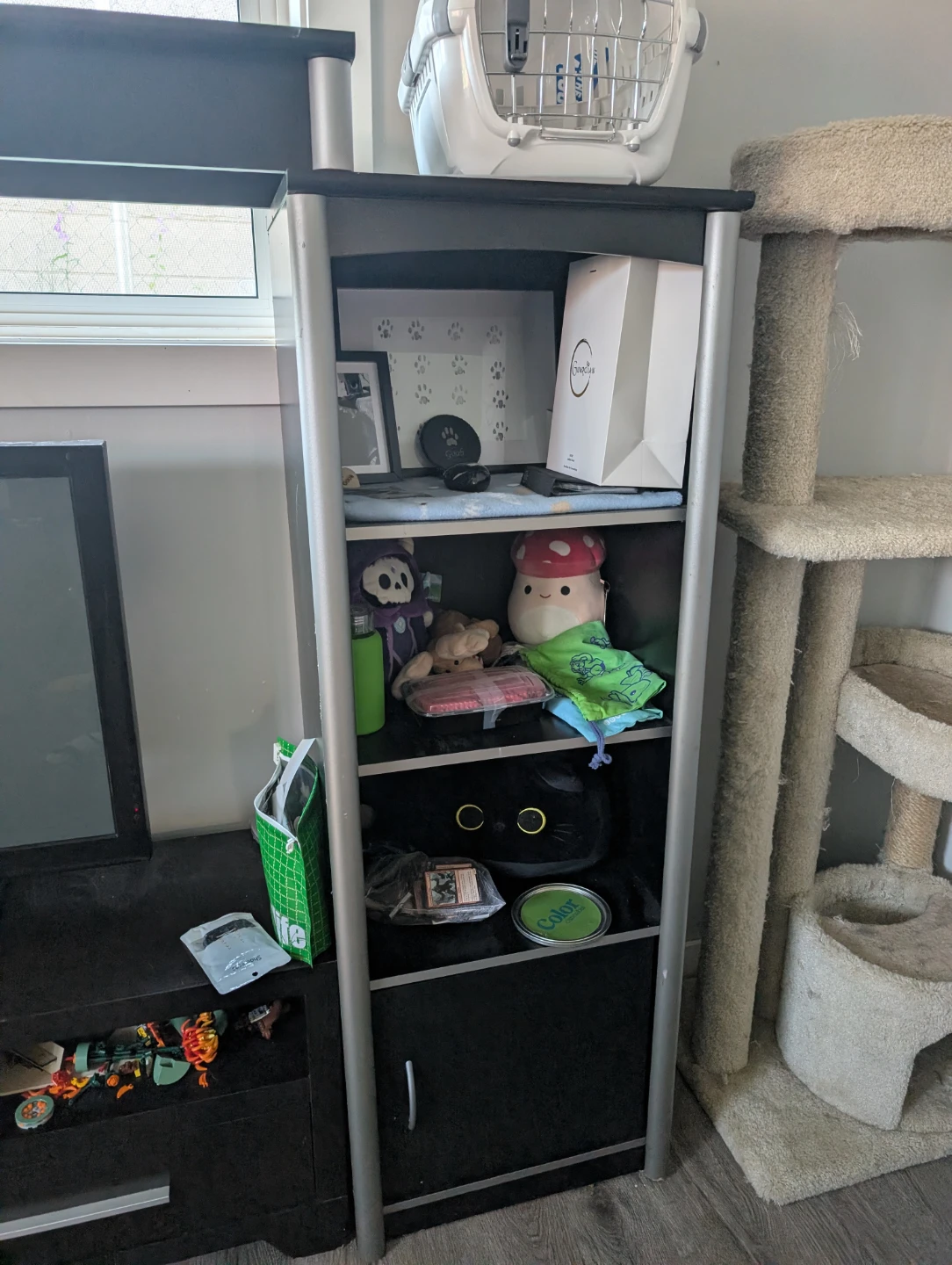 Black Entertainment Unit with Shelving - photo 3