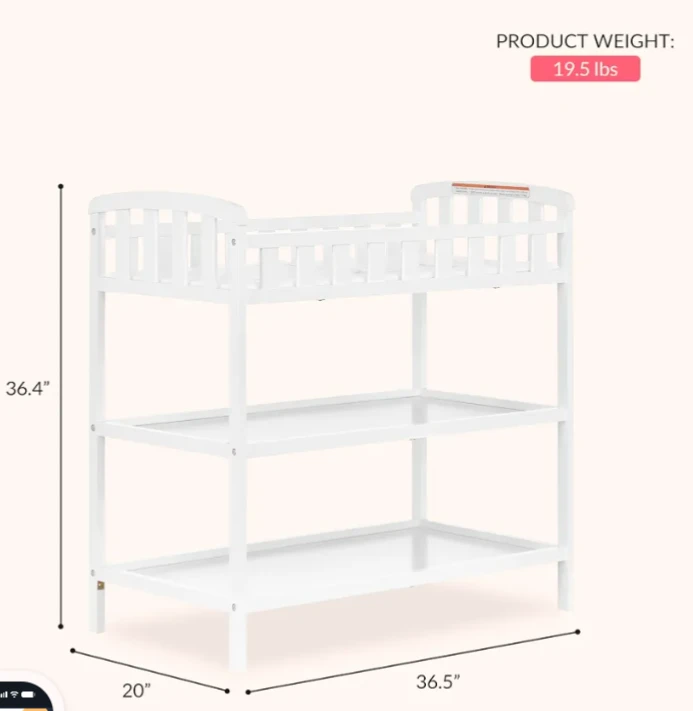 White Changing Table with shelves - photo 3