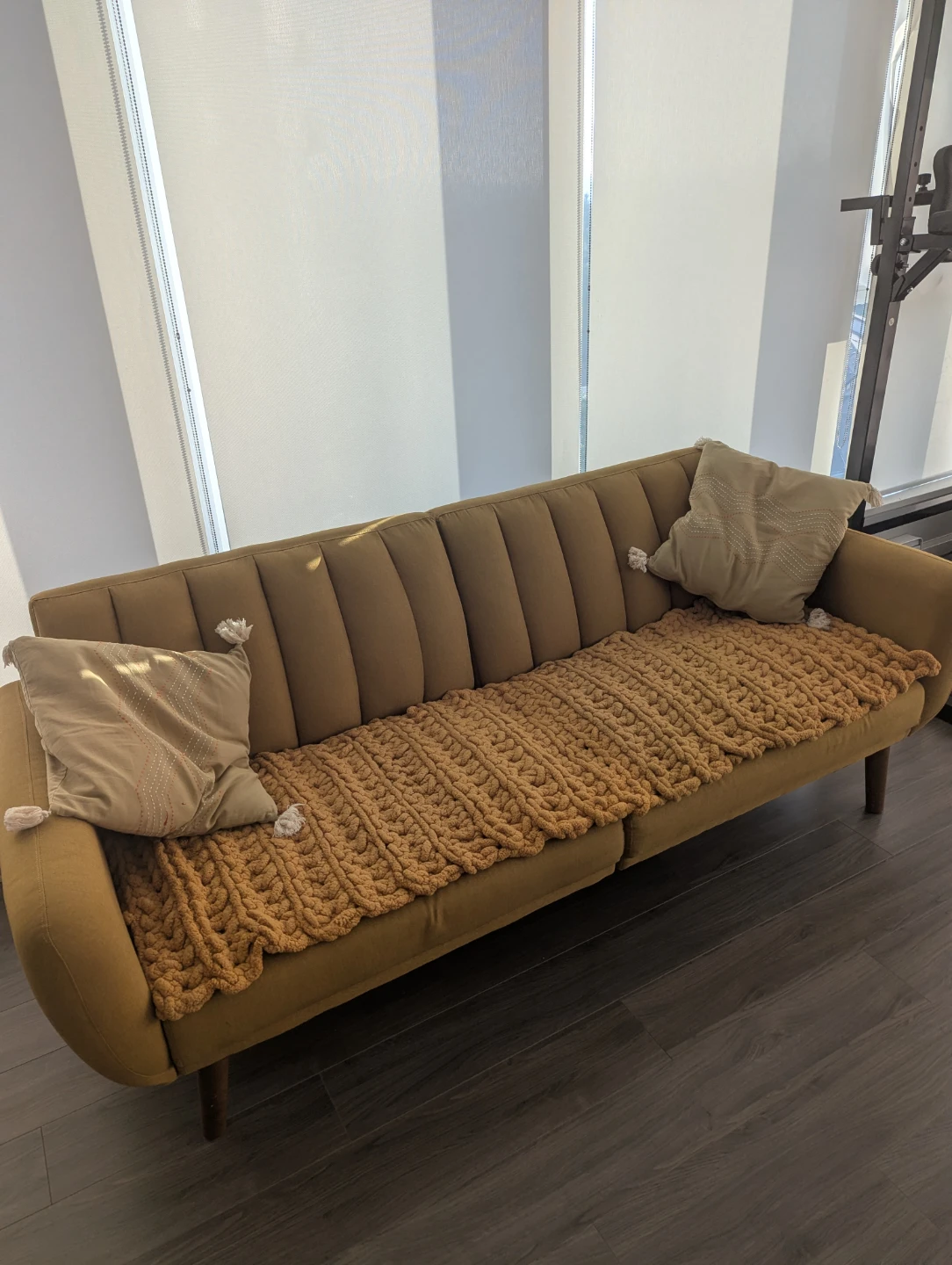 Wayfair Novogratz Brittany Convertible Sofa – Mustard Yellow