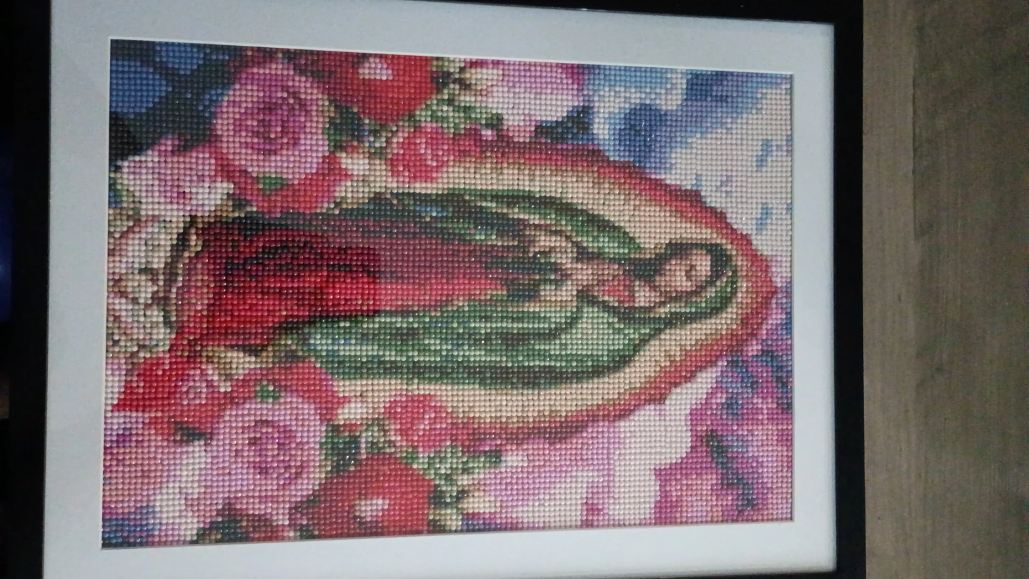 Framed Diamond Painting of Virgin Mary with Roses