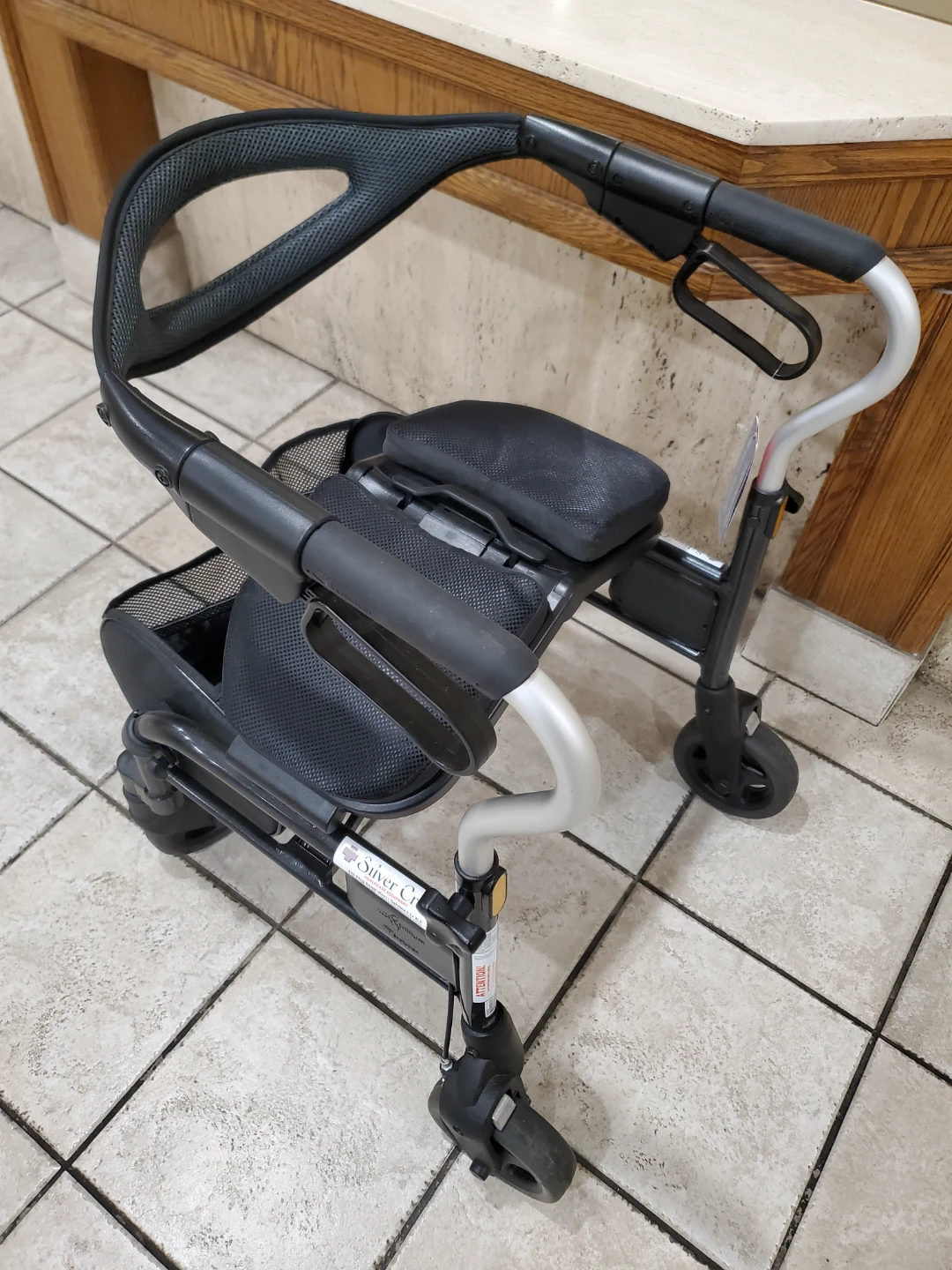 Silver Cross Walker with Seat and Basket