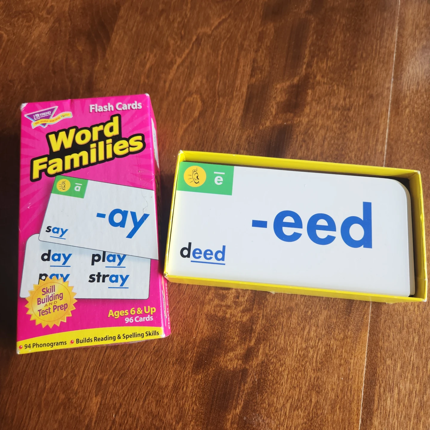Word Families flash cards