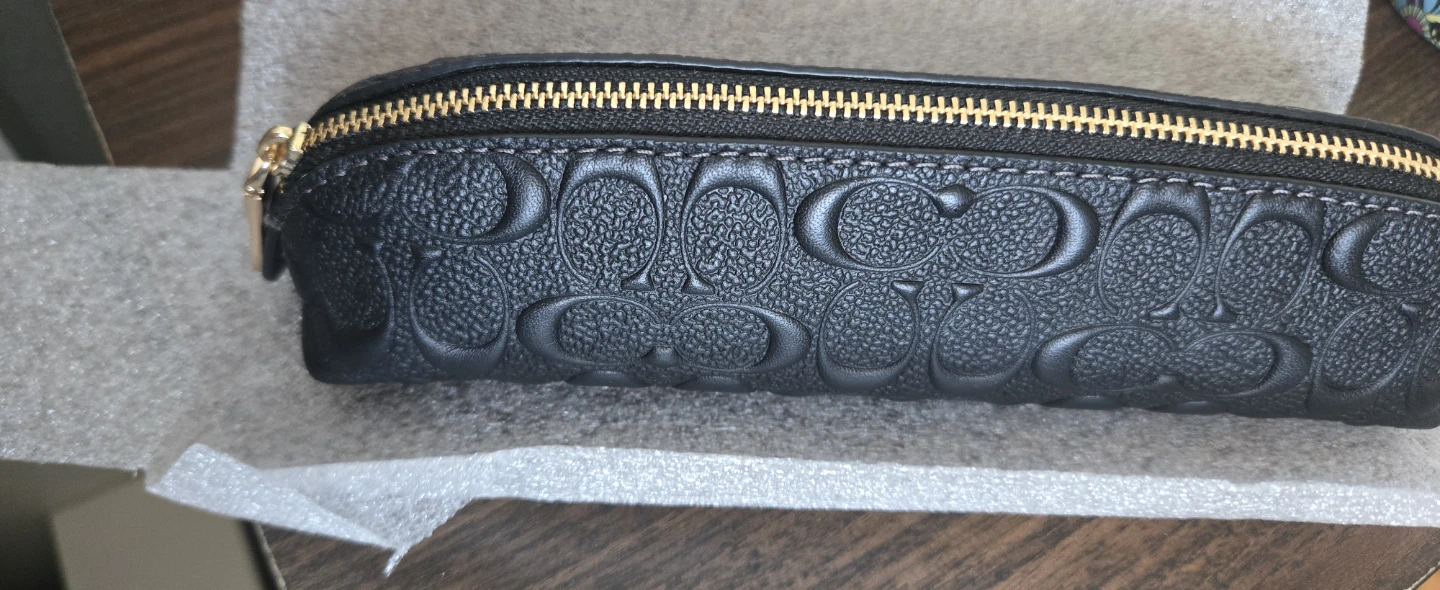 Coach Black Leather Signature Pen/Pencil Case