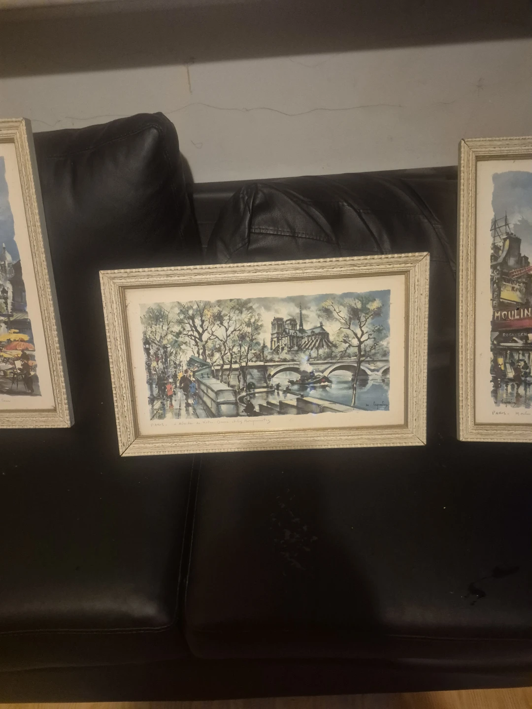 Vintage Framed Watercolour Paris Scenes Set