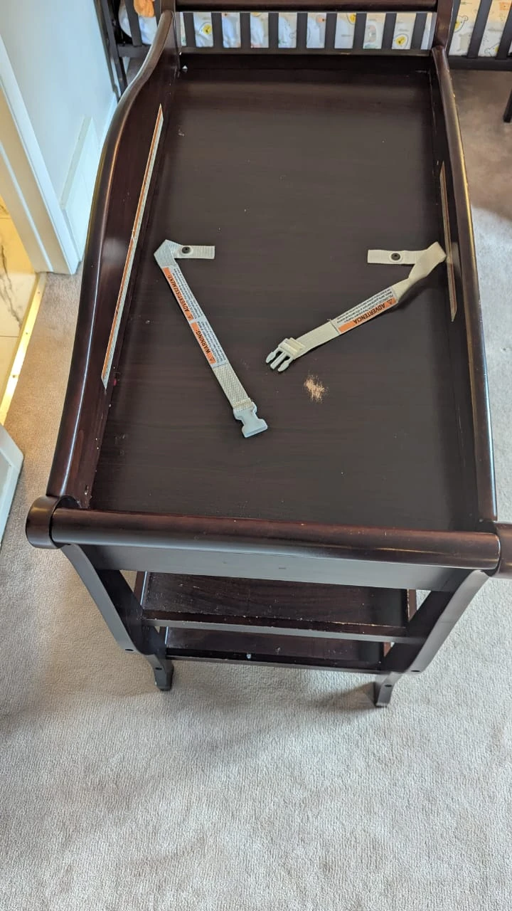 Dark Brown Changing Table with Storage - photo 2