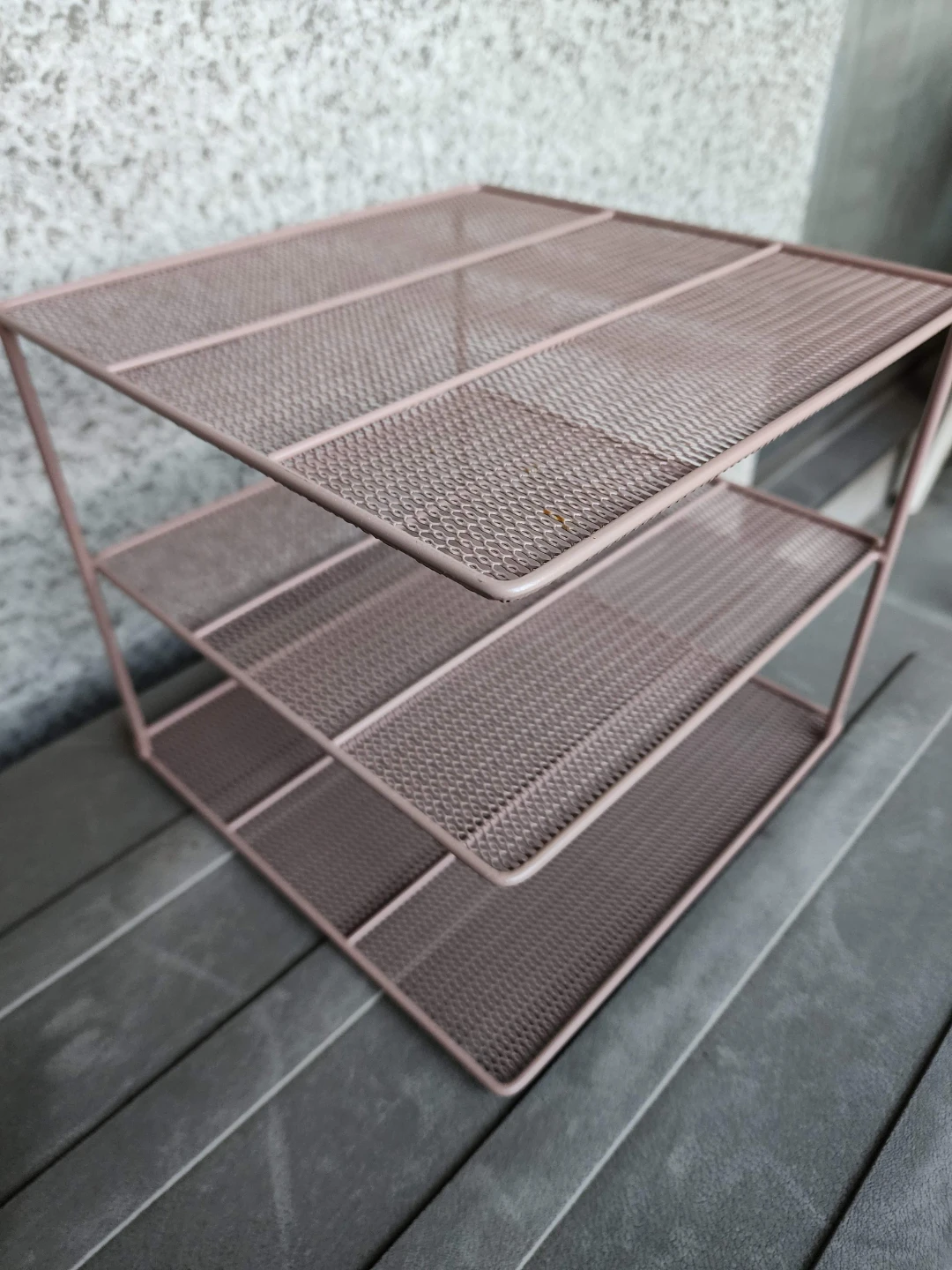 Pink Mesh 3-Tier Shelf Unit