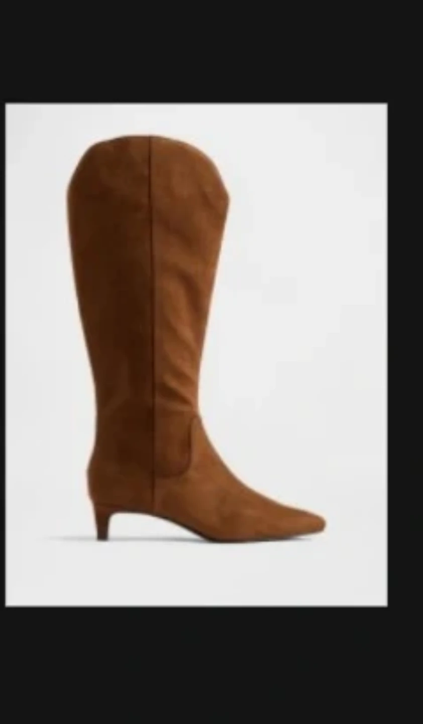 Brown Suede Knee-High Boots