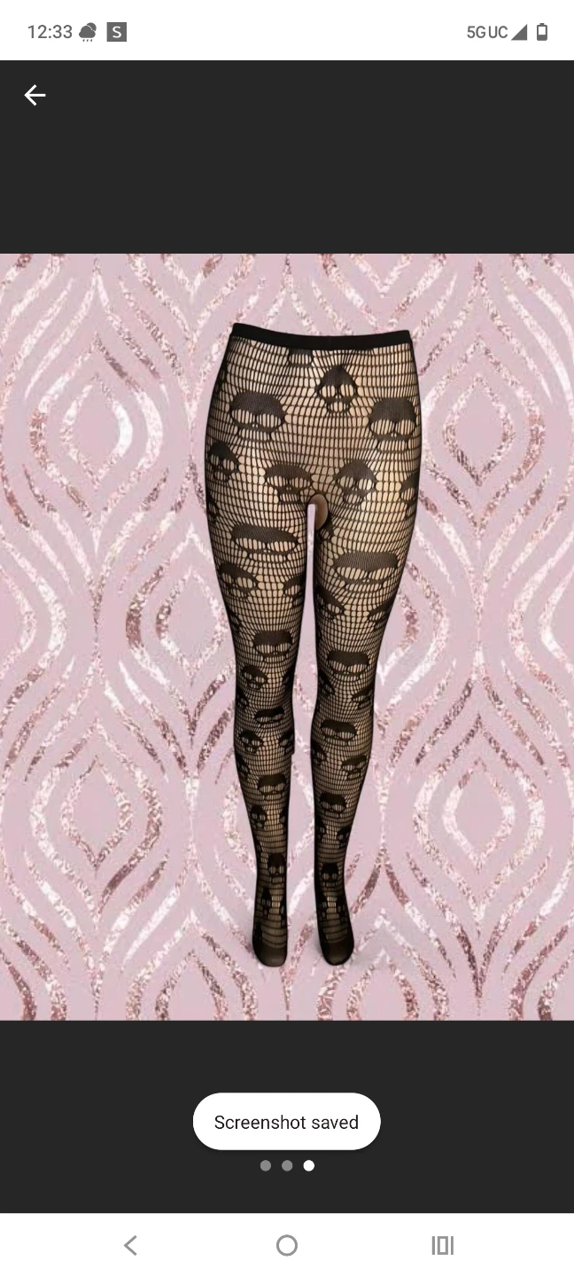 Black Fishnet Tights with Skull Pattern - photo 2
