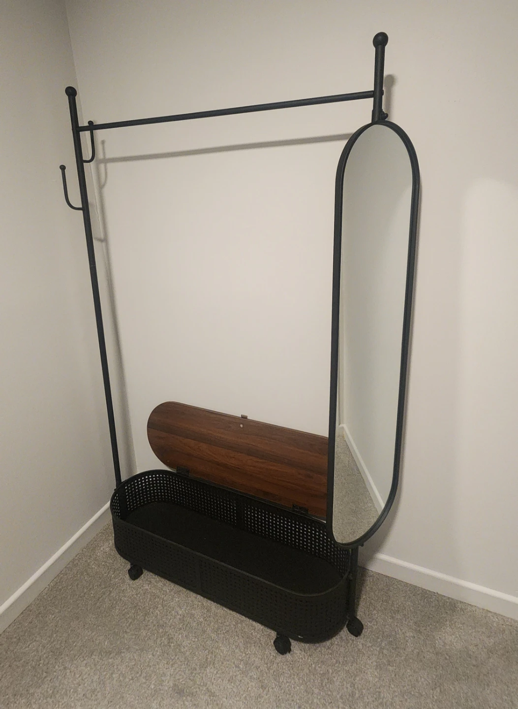 Hall Tree with Mirror and Storage Bench - photo 3