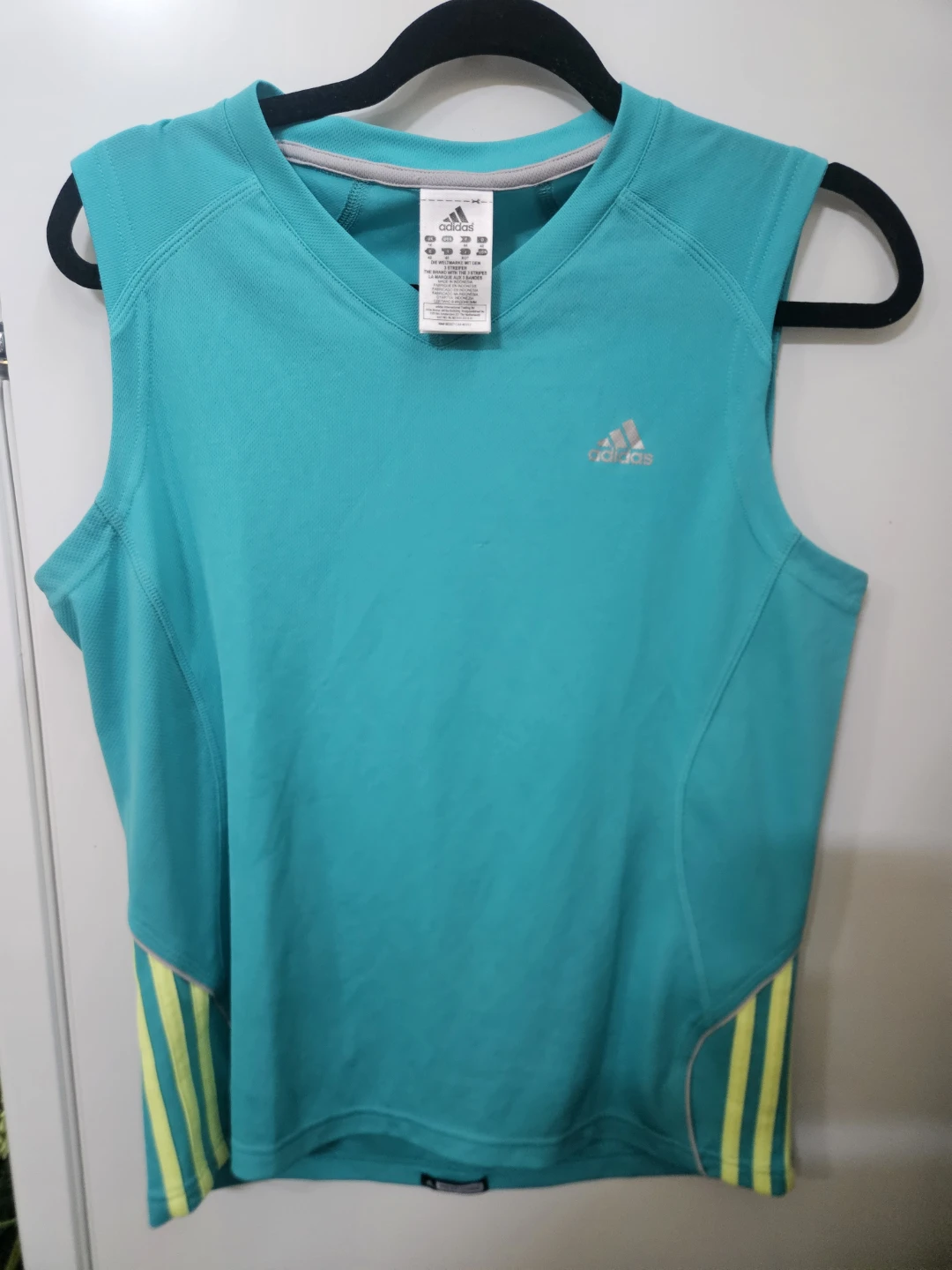 Adidas Sleeveless Athletic Tank Top Teal/Yellow