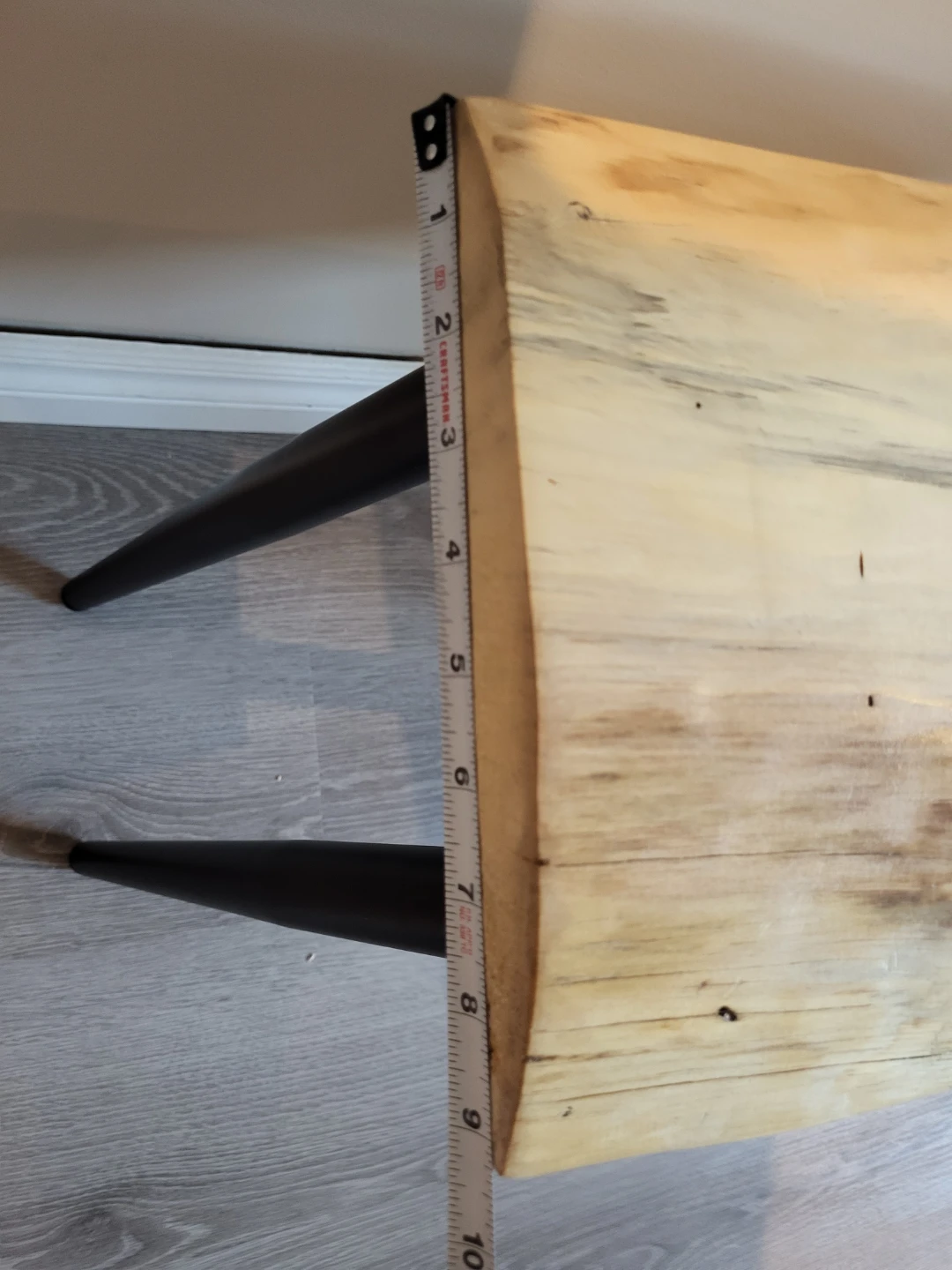 Small Live Edge Wood Plant Stand with Black Legs - photo 4