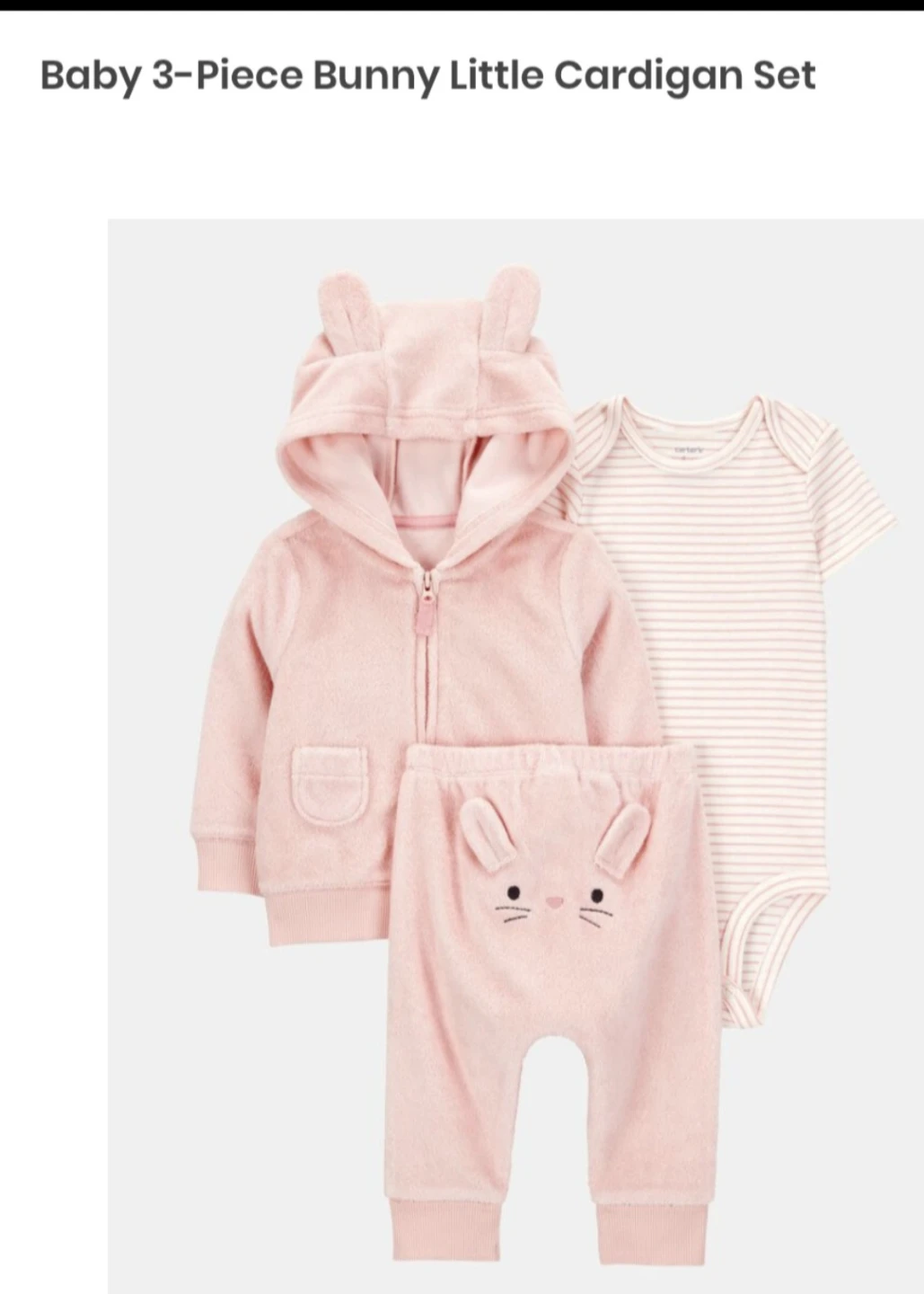 Carter's Baby 3-Piece Bunny Cardigan Set newborn