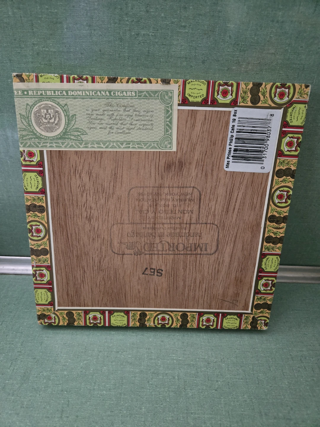 Vintage Macanudo H.R.H. Prince Philip Cafe Empty Cigar Box - photo 3