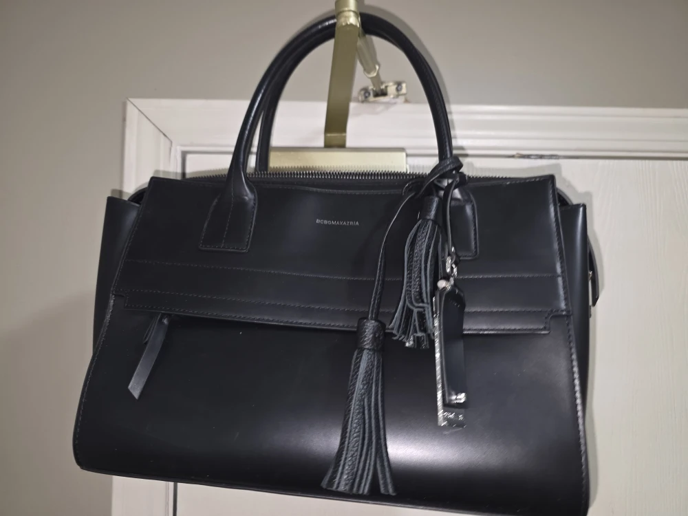 Black BCBGMAXAZRIA Tote Bag with Tassel Detail - photo 3