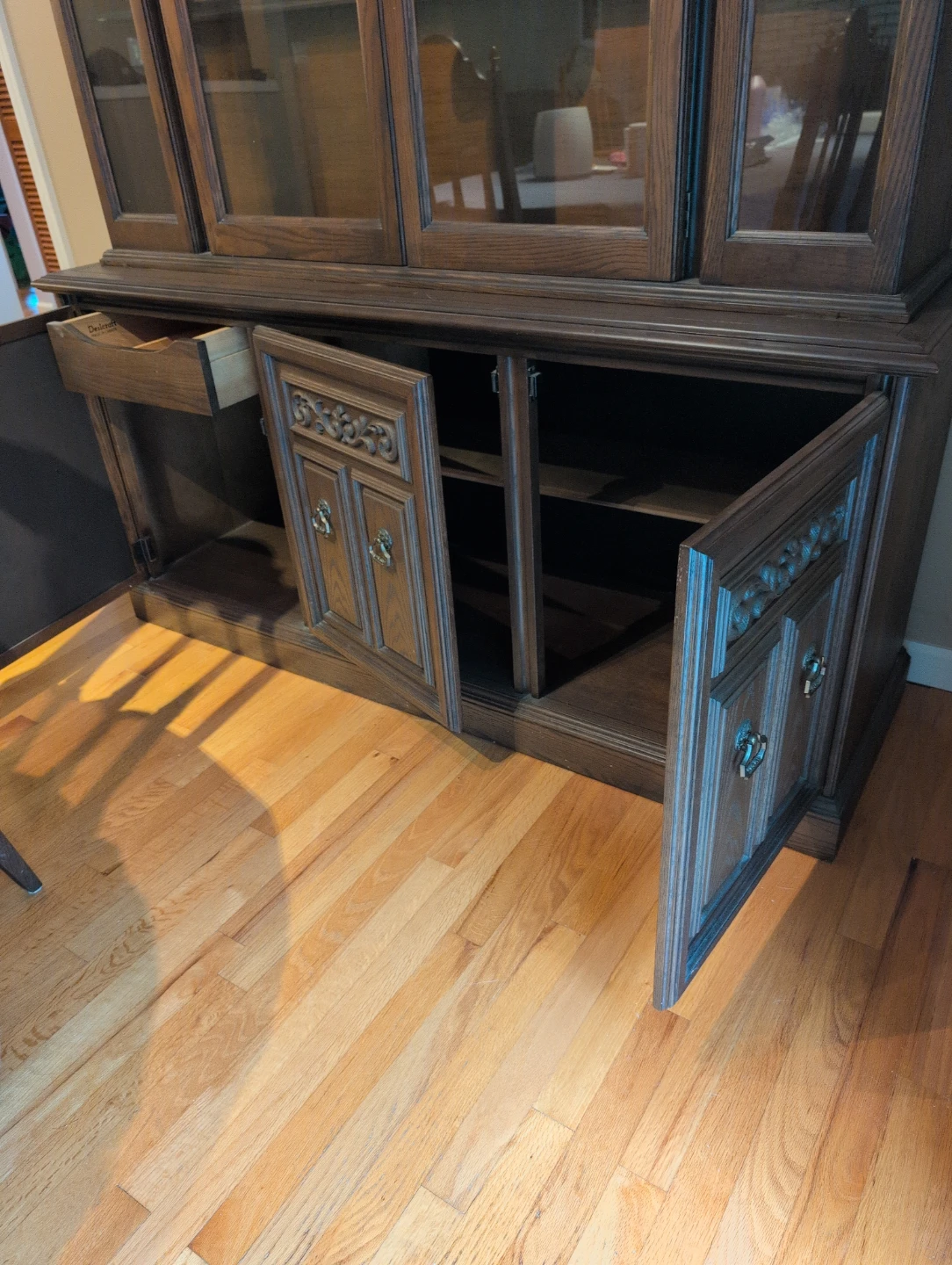 Dark Wood China Cabinet Hutch - photo 3